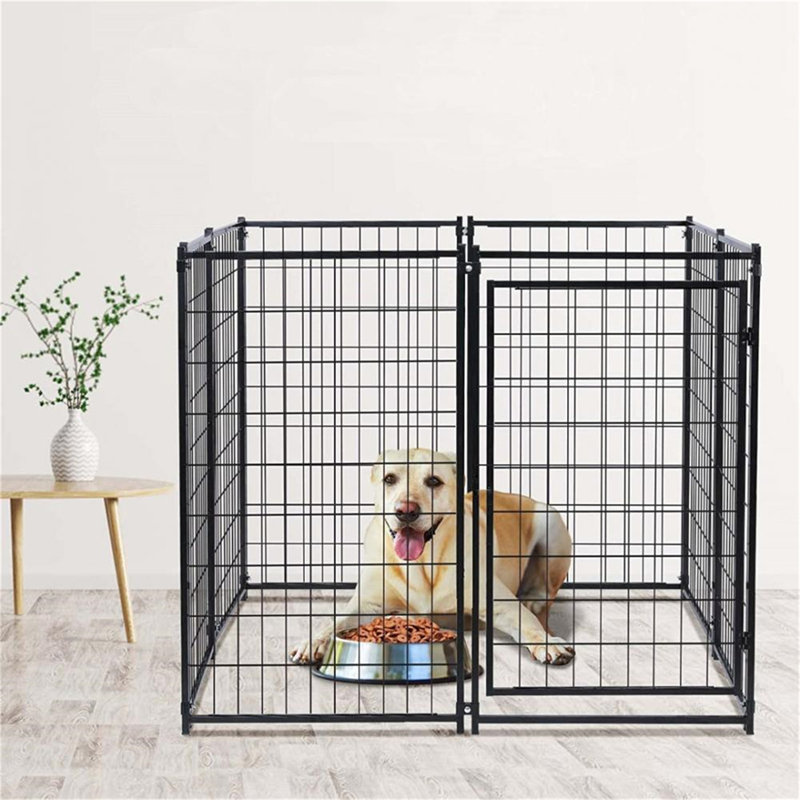 Dog Kennel Outdoor Dog House with Roof Waterproof Cover 4x4x4.5ft Pet Crate Cage Playpen Dog Run